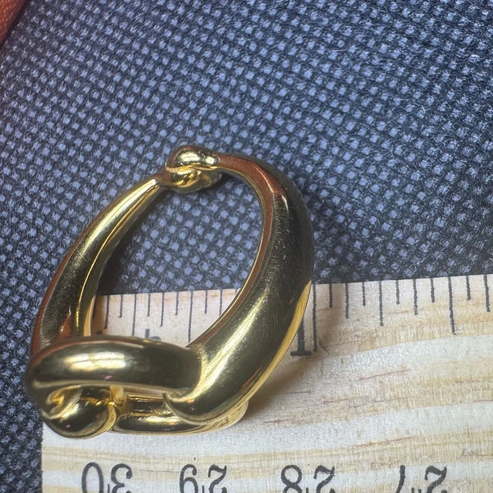 Hermès Horsebit Filet d’Or Scarf Ring Gold Plated 05 Rare Slide W Box Authentic - Picture 8 of 11